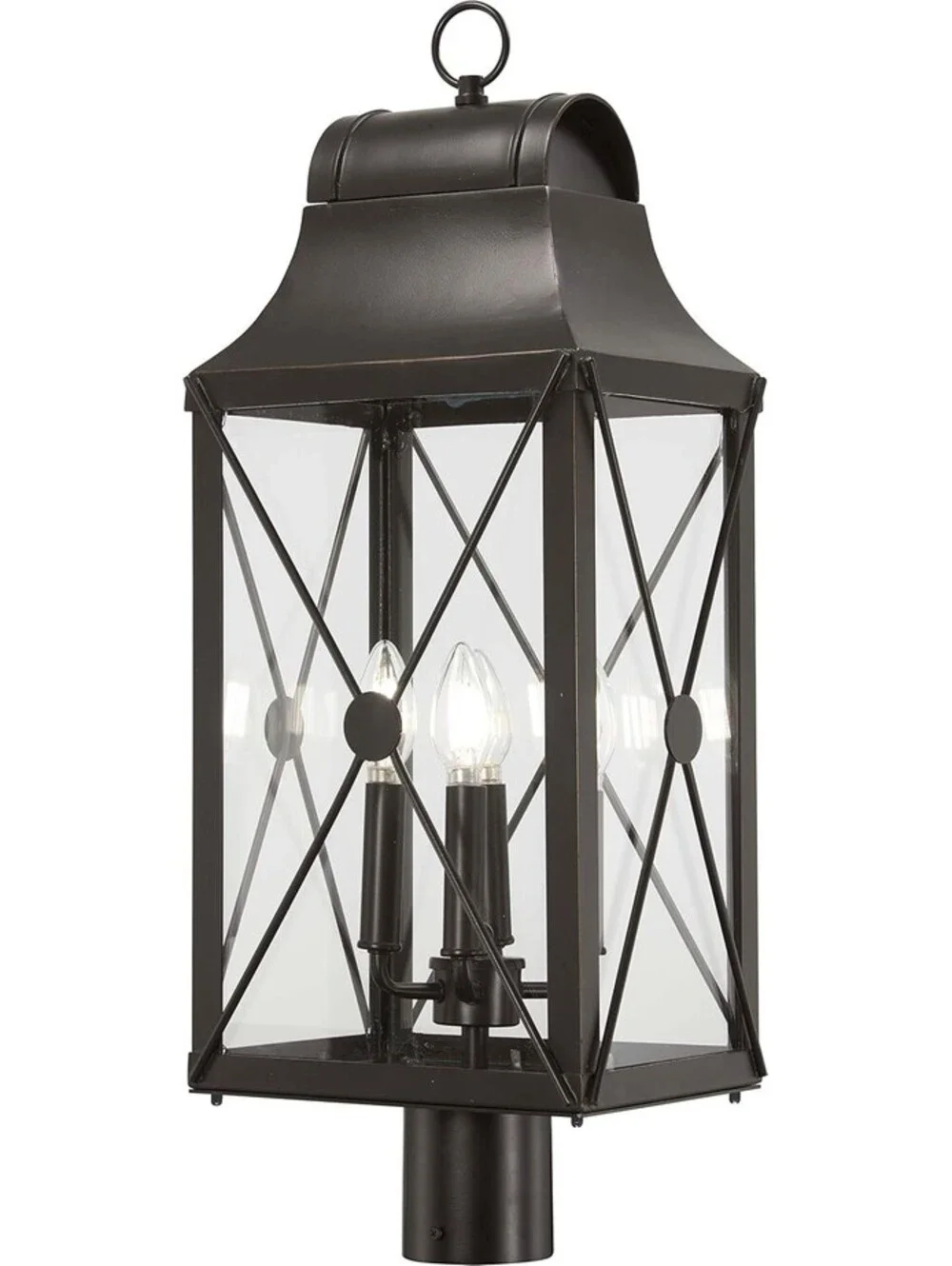 The Great Outdoors 73295-143C De Luz Outdoor Post Mount Sconces 4 Pk Bronze